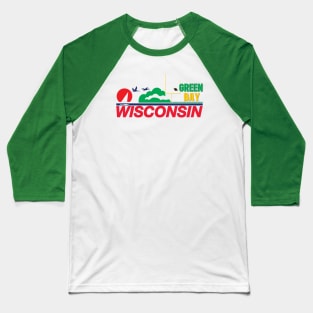 Wisconsin License Plate Green Bay Baseball T-Shirt